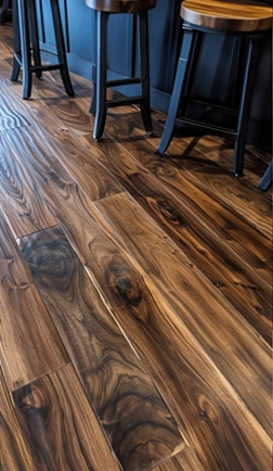Hardwood flooring complementing a styled, modern living space